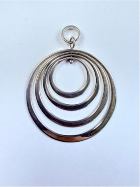 Gyroscope Space Age Modernist Sterling Silver 925 Quadruple Hoop VTG Pendant